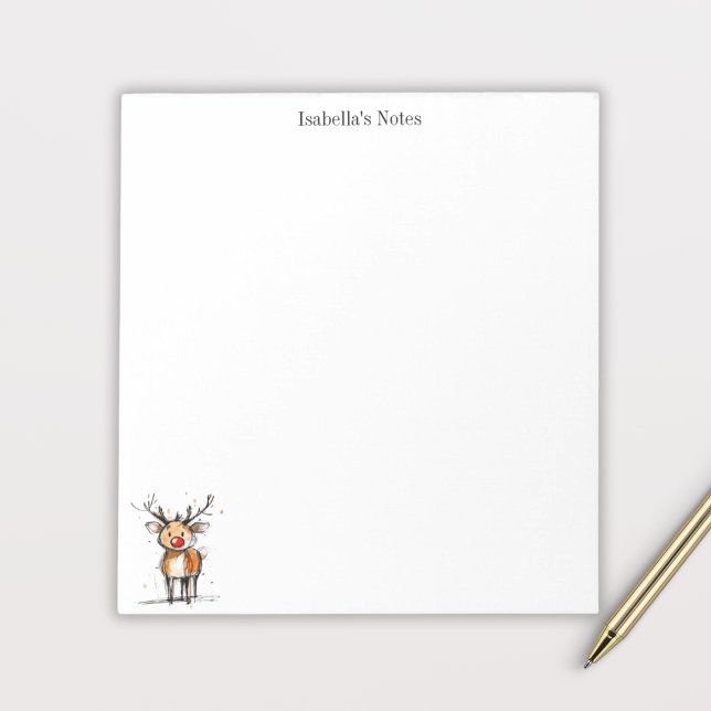 Bloc-note Illustration de Noël de renne Rudolph mignon (Créateur téléchargé)