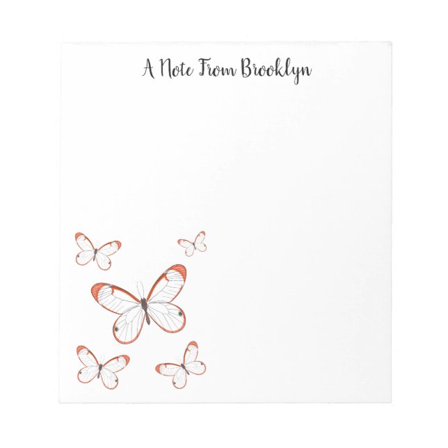 Bloc-note Illustration de papillon en verre (Devant)