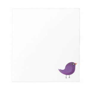 Bloc-note Illustration de petit oiseau violet mignon