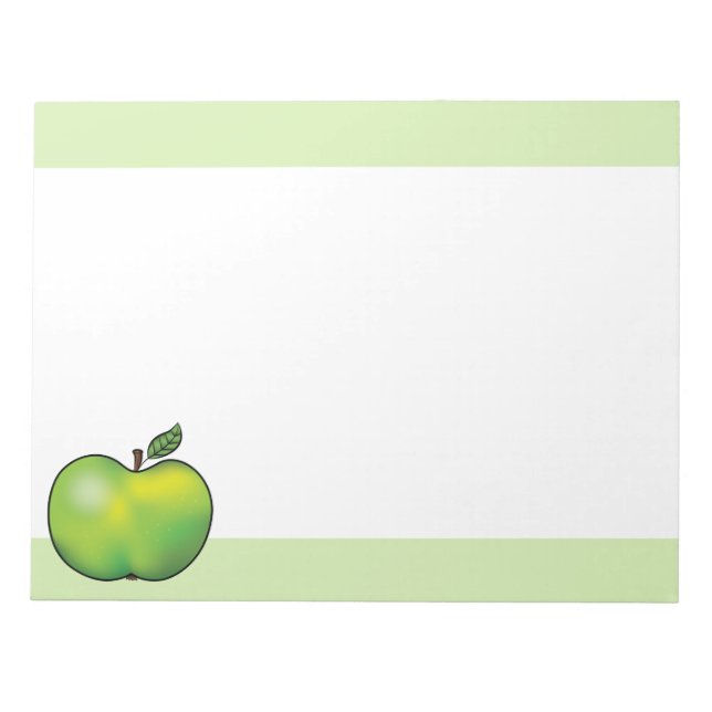 Bloc-note Illustration de pomme verte de dessin animé (Devant)