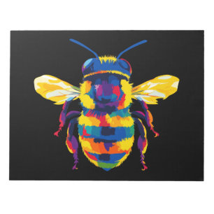 Bloc-note Illustration de portrait d'abeille Peinture à l'aq