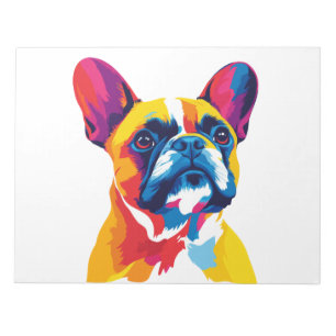 Bloc-note Illustration de portrait de Bouledogue Français Aq