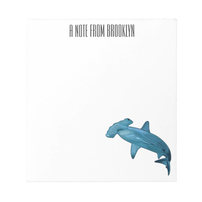 Bloc-note Illustration de requin marteau (Devant)