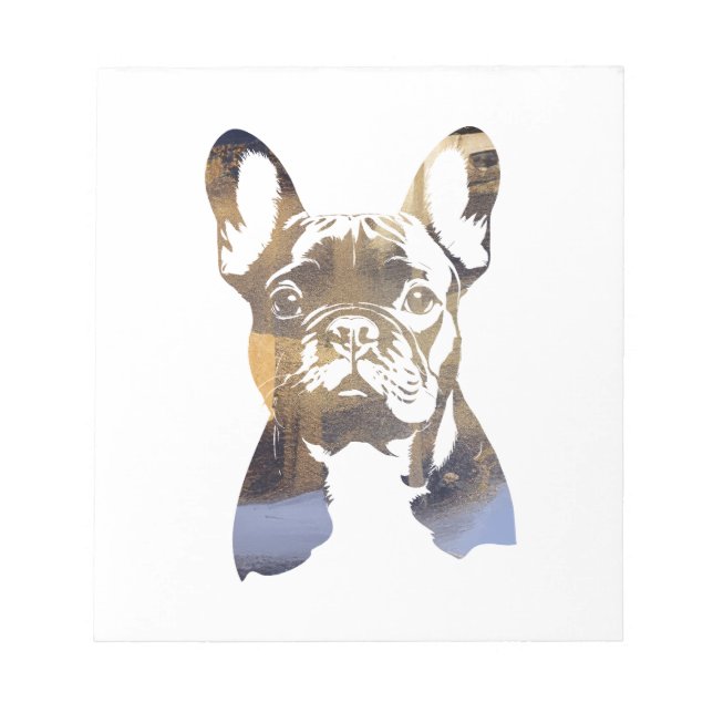 Bloc-note Illustration de silhouette de chien bouledogue fra (Devant)