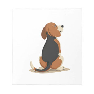 Bloc-note Illustration de vue arrière de chien Beagle vintag