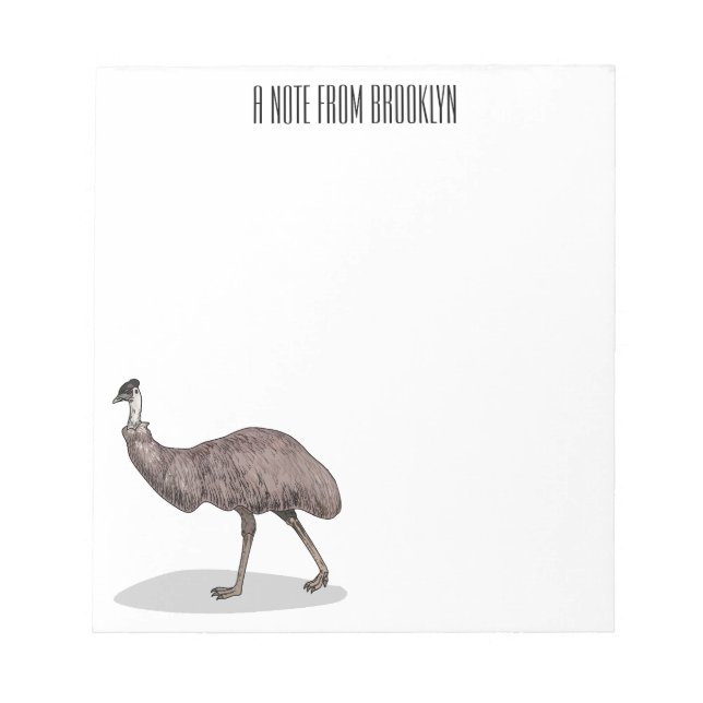 Bloc-note Illustration d'Emu bird (Devant)