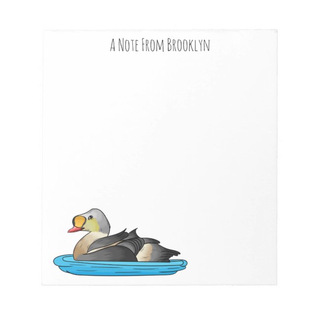 Bloc-note Illustration d'oiseau de l'eider King (Devant)