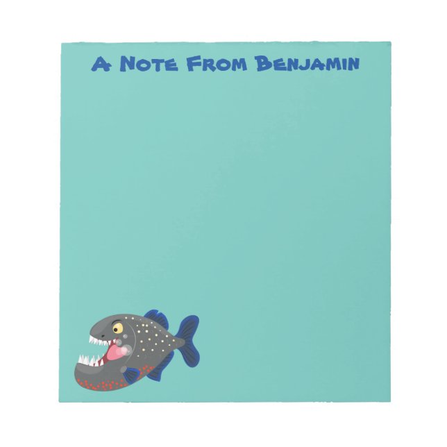 Bloc-note Illustration drôle de piranha affamée (Devant)
