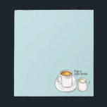 Bloc-note Illustration du doodle café et lait | Pause café<br><div class="desc">Il s'agit d'un tableau aquarelle avec contour dessiné avec des stylos à brosse,  Il y a un café dans une tasse sur une soucoupe et de la crème à côté. C'est une illustration mignonne et moderne. Il est écrit "Prenez une pause café" dans l'illustration.</div>