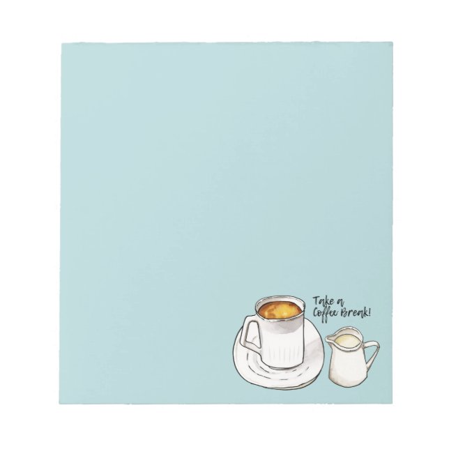 Bloc-note Illustration du doodle café et lait | Pause café (Devant)