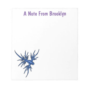 Bloc-note Illustration du dragon bleu des limaces de mer