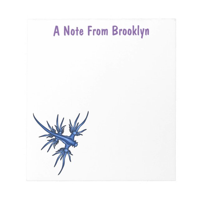 Bloc-note Illustration du dragon bleu des limaces de mer (Devant)