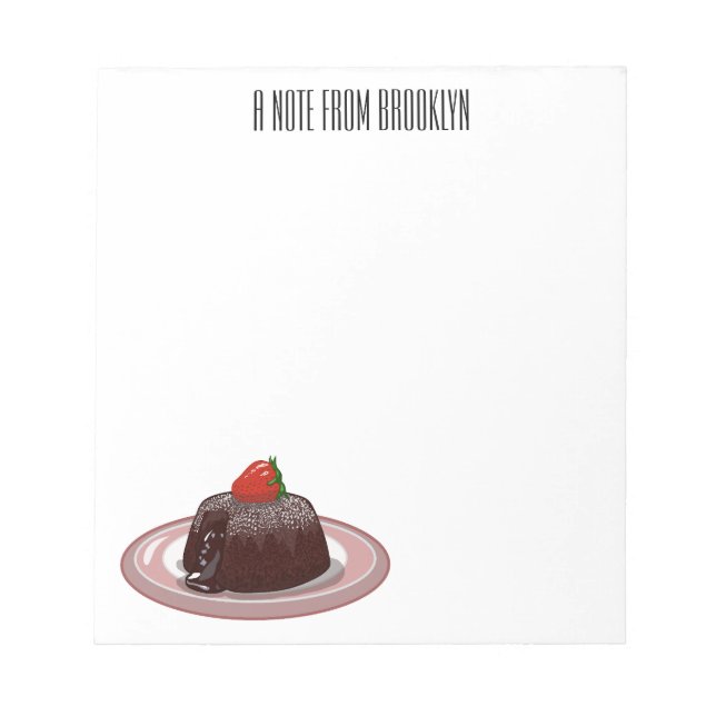 Bloc-note Illustration du gâteau de lave au chocolat (Devant)