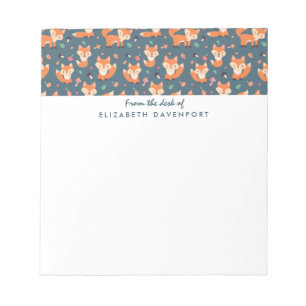 Bloc-note Illustration du Motif migre Orange Fox