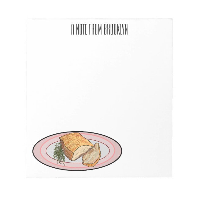 Bloc-note Illustration du ventre de porc rôti (Devant)