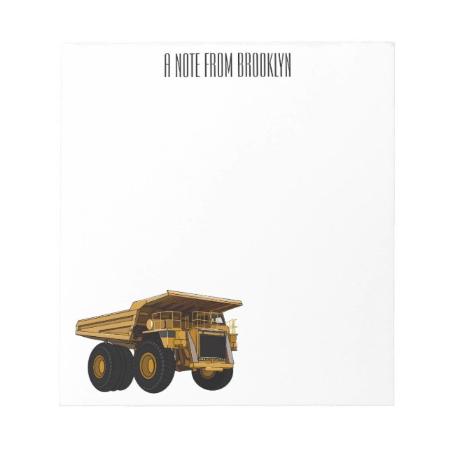 Bloc-note Illustration d'un camion à grande échelle (Devant)