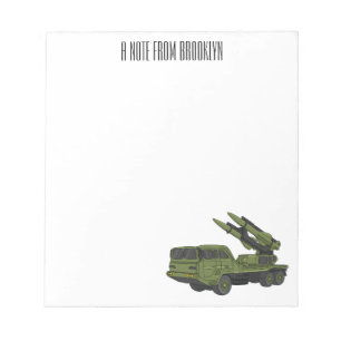 Bloc-note Illustration d'un camion de missiles militaires