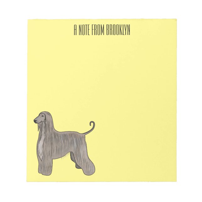 Bloc-note Illustration d'un chien hound afghan (Devant)