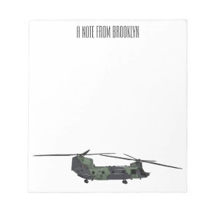 Bloc-note Illustration d'un hélicoptère de l'armée de Chinoo