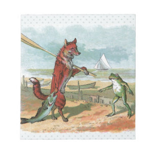 Bloc-note Illustration fantaisiste de renard et de grenouill