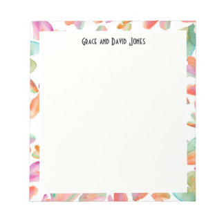 Bloc-note Illustration florale en bleu et blanc frappant