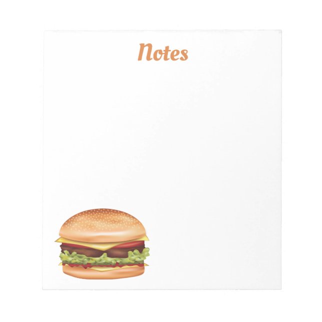 Bloc-note Illustration Hamburger Fast Food Avec Texte Person (Devant)