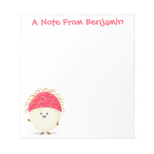 Bloc-note Illustration mignon du ramboutan rose