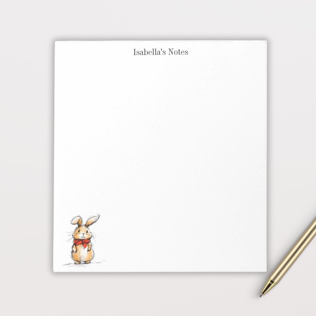 Bloc-note Illustration personnalisée de lapin bunny mignon (Créateur téléchargé)