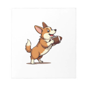 Bloc-note Illustration Rétro de Chien de Football Corgi Spor