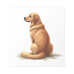 Bloc-note Illustration Rétro de Golden Retriever Vue Arrière