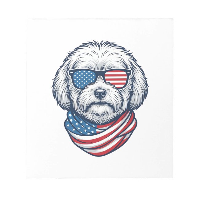 Bloc-note Illustration vectorielle de chien duveteux patriot (Devant)