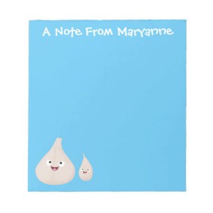 Bloc-note Illustration végétale de caricature à l'ail mignon