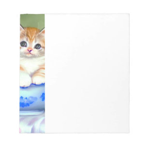 Bloc-note Illustration vintage de chaton orange et blanc