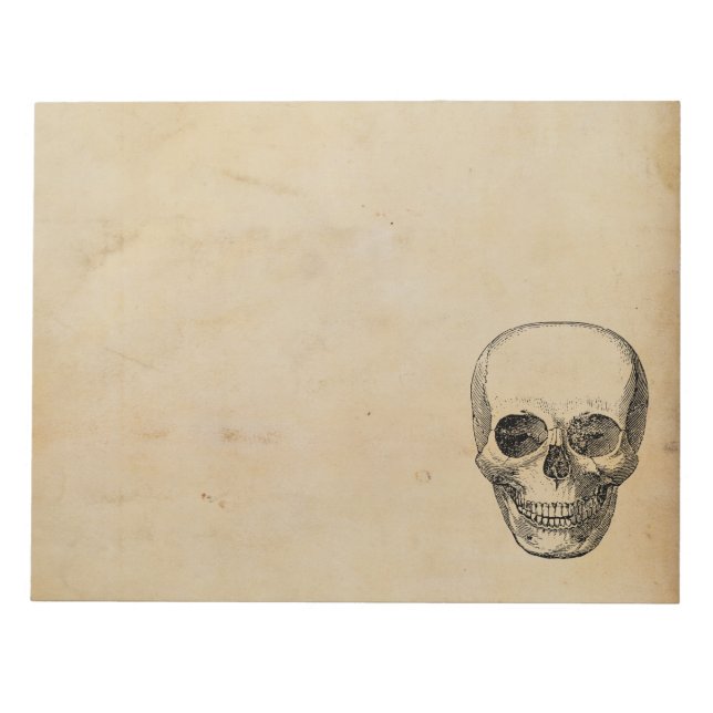 Bloc-note Illustration vintage de crâne humain simple (Devant)