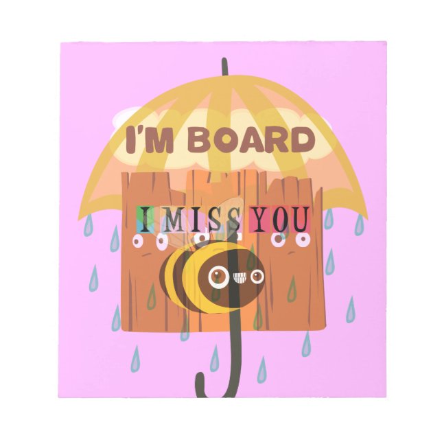 Bloc-note "I'm Board - I Miss You : A Playful & Puny Greetin (Devant)