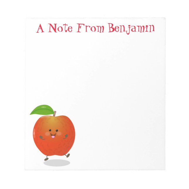 Bloc-note Image de dessin animé de apple kawaii chantant mig (Devant)