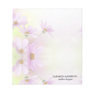 Bloc-note Image personnalisé & Fleurs roses aquarelle