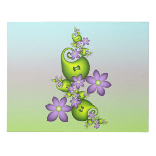 Bloc-note Imaginaire Floral Fleurs Lilac Formes vertes Fract