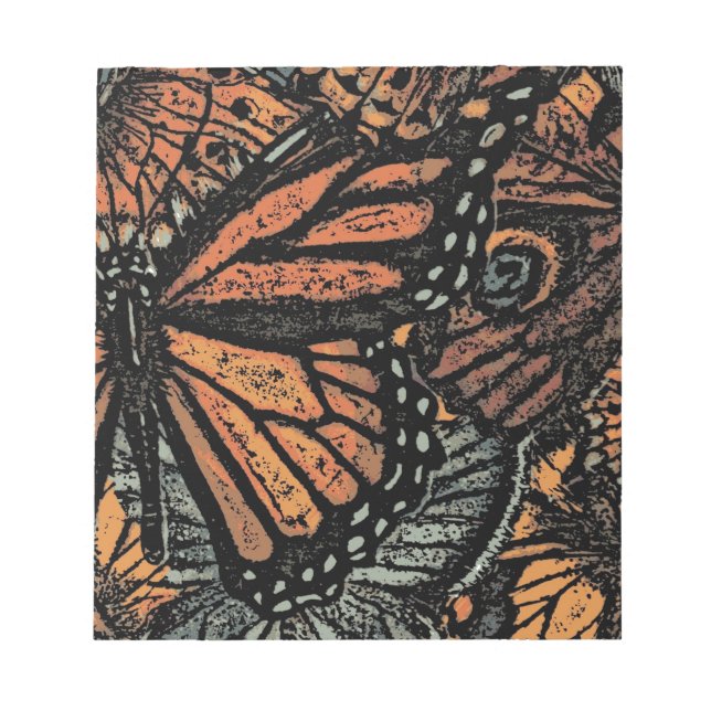 Bloc-note Imaginaire papillon orange art abstrait (Devant)