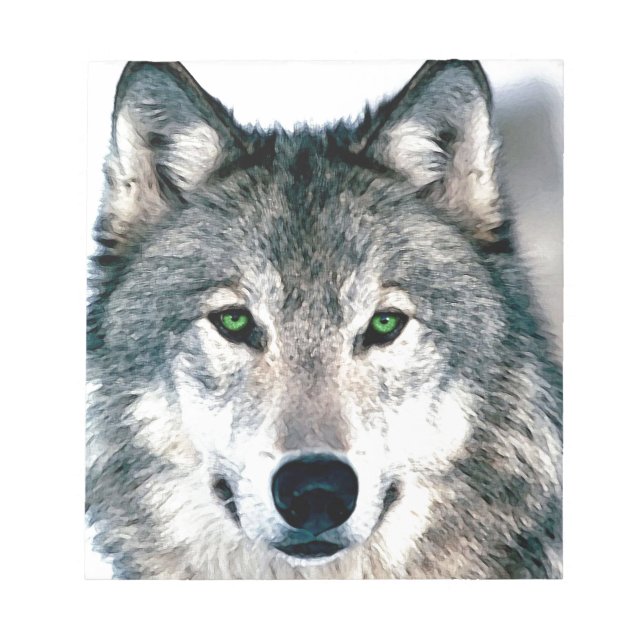 Bloc-note Impression animalière de loup aux yeux sauvages (Devant)