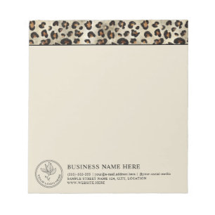 Bloc-note Impression d'animal léopard avec logo de l'entrepr