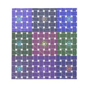 Bloc-note Impression d'art bleu et violet à carreaux
