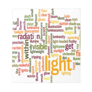 Bloc-note Impression d'art de nuage de mots lumineux