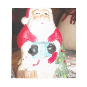 Bloc-note Impression d'art vintage Fun Santa avec neige