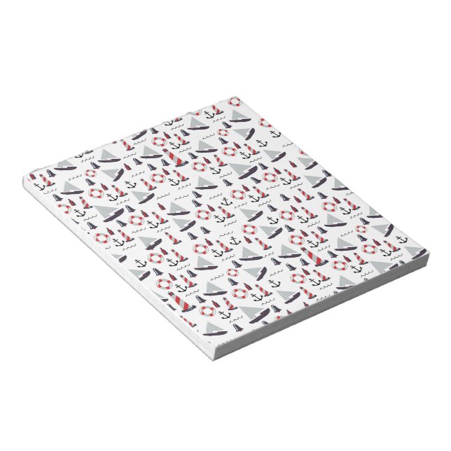 Bloc-note Impression de motif nautique micro vintage. (Incliné)
