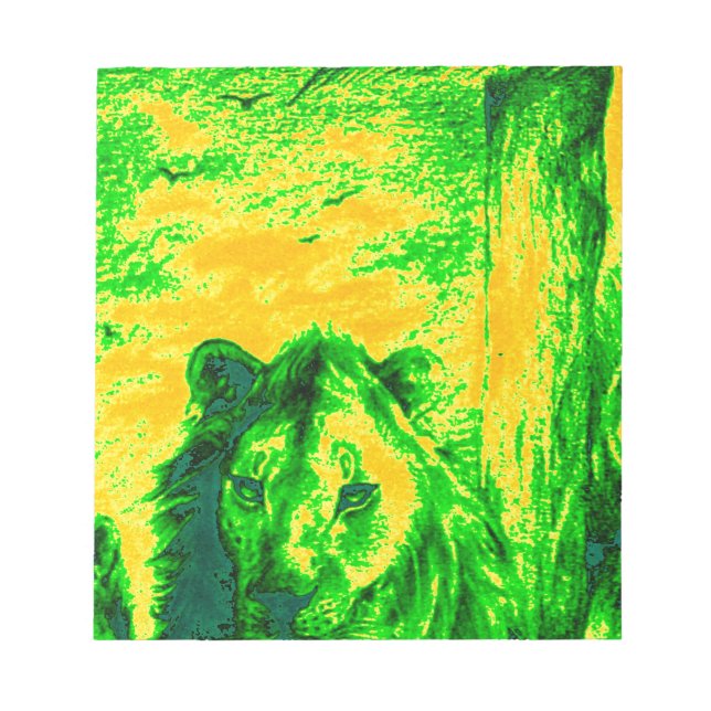 Bloc-note Impression Fluorante Lion Art Vision Night (Devant)
