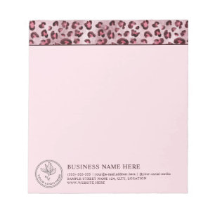 Bloc-note Impression léopard rose avec votre logo et informa