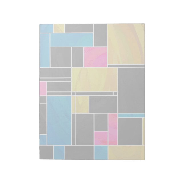 Bloc-note Impression noir rose bleu monochrome (Tourné)