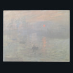Bloc-note Impression Sunrise par Claude Monet, Art Vintage<br><div class="desc">Impression, Sunrise (1872) de Claude Monet est une vintage impressionnisme de peinture marine d'art. La position du soleil semble qu'il pourrait aussi être un coucher de soleil. Un paysage maritime au port du Havre, France avec plusieurs bateaux au premier plan au lever du soleil. À propos de l'artiste : Claude...</div>
