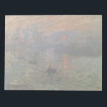 Bloc-note Impression Sunrise par Claude Monet, Art Vintage<br><div class="desc">Impression, Sunrise (1872) de Claude Monet est une vintage impressionnisme de peinture marine d'art. La position du soleil semble qu'il pourrait aussi être un coucher de soleil. Un paysage maritime au port du Havre, France avec plusieurs bateaux au premier plan au lever du soleil. À propos de l'artiste : Claude...</div>